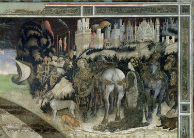 トレビゾンドの王女を救う聖ジョージ、1433-38年 作： Antonio Pisanello